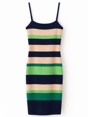 Akira Dress S Bodycon Mini Ribbed Spaghetti Strap Green Blue Going Out Y2K